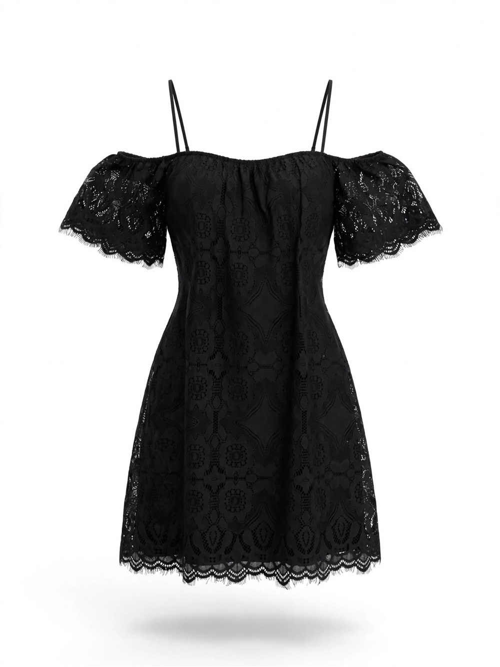 🍓FREE ITEM🍓Lace Off The Shoulder Mini Costal Boho Vacation Dress Large 8-10🍓